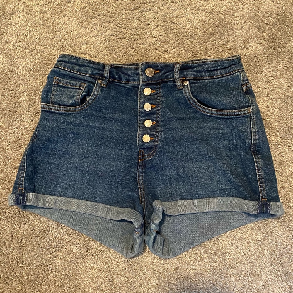 Zara High Waisted Jeans Shorts